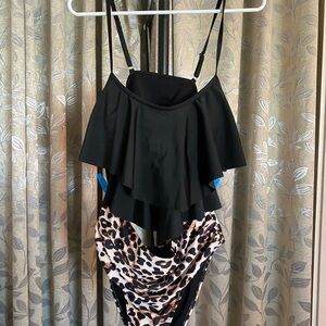 SHEIN Black and Leopard Bikini Set